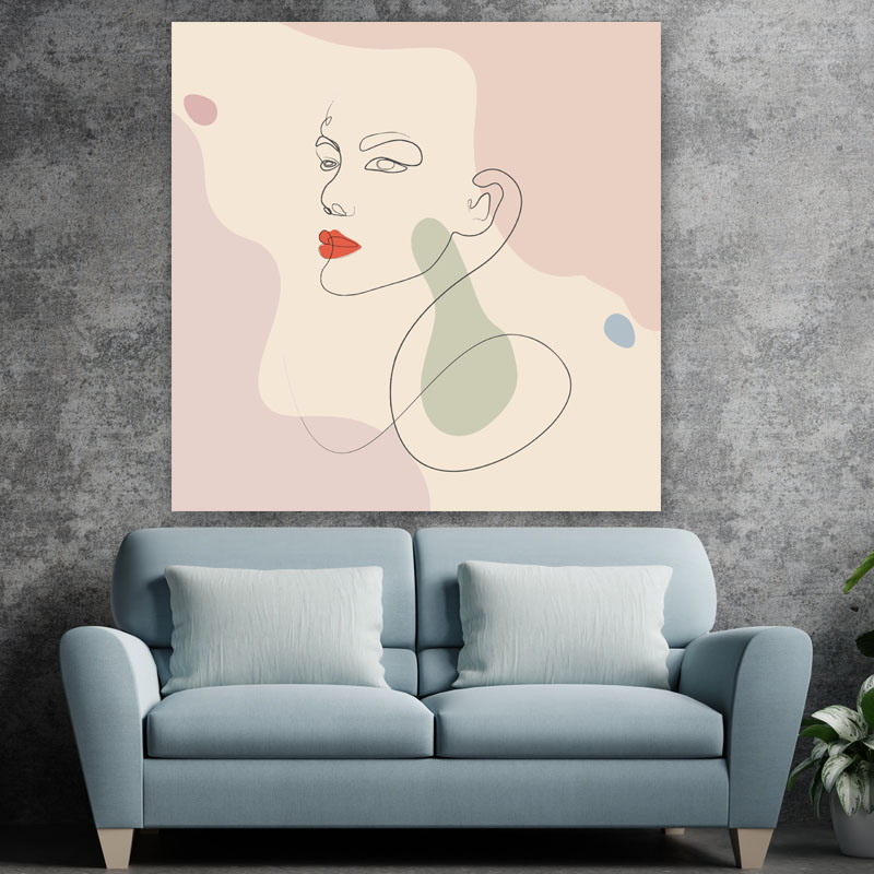 Πίνακας σε καμβά Line Art Simple Woman